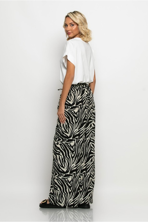 Παντελόνα με λάστιχο στην μέση zebra print Παντελόνα με λάστιχο στην μέση zebra print