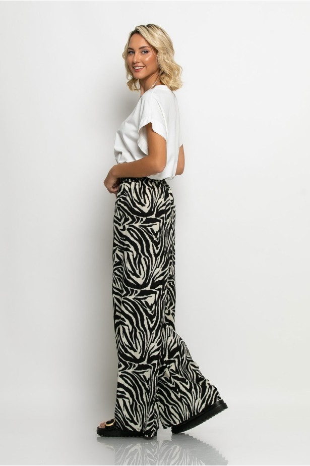 Παντελόνα με λάστιχο στην μέση zebra print Παντελόνα με λάστιχο στην μέση zebra print