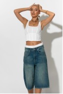 Jean boxer loose fit βερμούδα μπλε σκούρο Jean boxer loose fit βερμούδα μπλε σκούρο