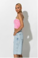 Jean loose fit βερμούδα μπλε ανοιχτό Jean loose fit βερμούδα μπλε ανοιχτό