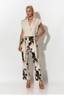 Jean straight leg cow print μπεζ Jean straight leg cow print μπεζ