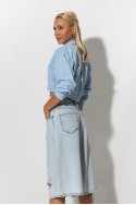 Jean loose boxer βερμούδα με φθορές μπλε Jean loose boxer βερμούδα με φθορές μπλε