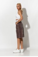 Jean baggy boxer βερμούδα leopard print καφέ Jean baggy boxer βερμούδα leopard print καφέ