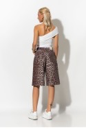 Jean baggy boxer βερμούδα leopard print καφέ Jean baggy boxer βερμούδα leopard print καφέ