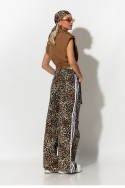 Boxer jean leopard print με ρίγες στο πλάι μπεζ Boxer jean leopard print με ρίγες στο πλάι μπεζ