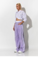 Boxer jean leopard print με ρίγες στο πλάι λιλά Boxer jean leopard print με ρίγες στο πλάι λιλά