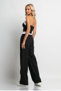 Σετ παντελόνα tailoring και στράπλες crop top μαύρο Σετ παντελόνα tailoring και στράπλες crop top μαύρο