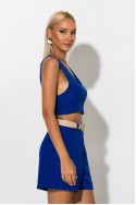 Σετ crop top τιραντέ και σορτς τύπου λινό ρουά Σετ crop top τιραντέ και σορτς τύπου λινό ρουά