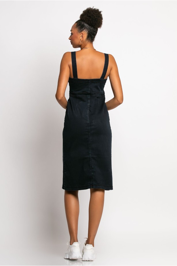 Jean φόρεμα τιραντέ μίντι blueblack Jean φόρεμα τιραντέ μίντι blueblack