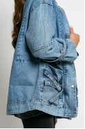 Jean jacket oversized με τρουκς μπλε Jean jacket oversized με τρουκς μπλε