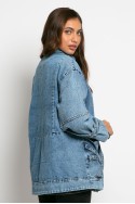 Jean jacket oversized με τρουκς μπλε Jean jacket oversized με τρουκς μπλε