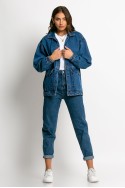 Jean jacket με χαμηλά τις τσέπες μπλε σκούρο Jean jacket με χαμηλά τις τσέπες μπλε σκούρο