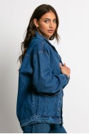 Jean jacket με χαμηλά τις τσέπες μπλε σκούρο Jean jacket με χαμηλά τις τσέπες μπλε σκούρο