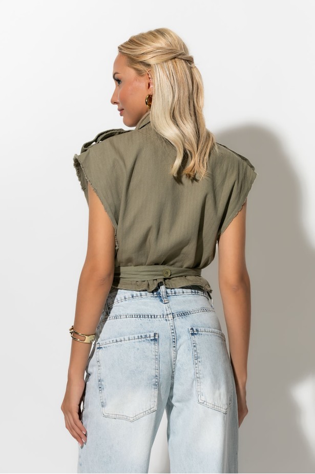 Wild safari vest με ζώνη χακί Wild safari vest με ζώνη χακί