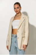 Blazer με contrast back μπεζ Blazer με contrast back μπεζ
