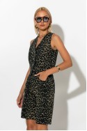 Jean leopard γιλέκο καφέ Jean leopard γιλέκο καφέ