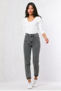 Jean mom fit ανθρακί Jean mom fit ανθρακί