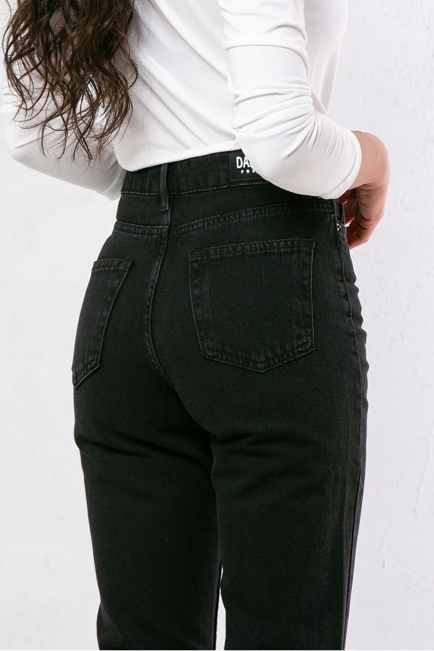 Jean mom fit μαύρο Jean mom fit μαύρο