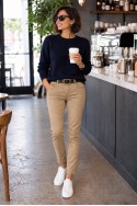 Jean loose fit μαλακό ύφασμα μπεζ