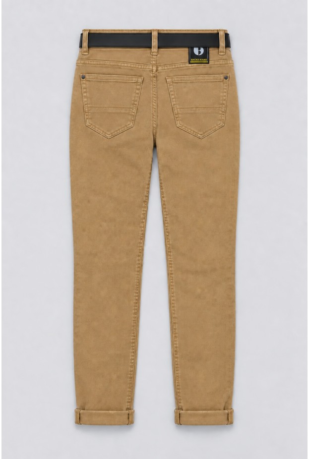 Jean loose fit μαλακό ύφασμα μπεζ