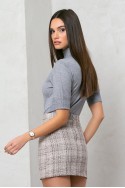 Basic πλεκτό κοντομάνικο ζιβάγκο λούρεξ γκρι Basic πλεκτό κοντομάνικο ζιβάγκο λούρεξ γκρι