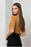 Basic πλεκτό κοντομάνικο ζιβάγκο λούρεξ ταμπά Basic πλεκτό κοντομάνικο ζιβάγκο λούρεξ ταμπά