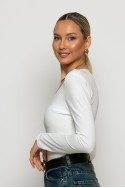 Κορμάκι V με βάτες λευκό Κορμάκι V με βάτες λευκό