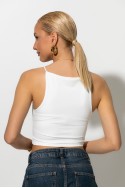 Crop top τιραντέ με τετράγωνη λαιμόκοψη λευκό