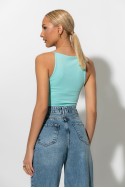 Crop top τιραντέ με τετράγωνη λαιμόκοψη τιρκουάζ