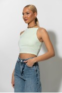Crop top τιραντέ με τετράγωνη λαιμόκοψη lime