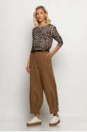 Μπλούζα με boat neck leopard print μαύρο Μπλούζα με boat neck leopard print μαύρο