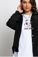 Σετ παντελόνι και oversized πουκαμίσα κοτλέ μαύρο Σετ παντελόνι και oversized πουκαμίσα κοτλέ μαύρο