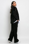 Σετ παντελόνι και oversized πουκαμίσα κοτλέ μαύρο Σετ παντελόνι και oversized πουκαμίσα κοτλέ μαύρο