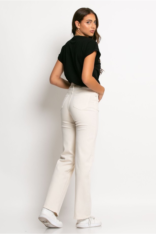 Jean wide leg μπεζ Jean wide leg μπεζ