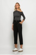 Παντελόνι baggy με λάστιχο στην μέση μαύρο Παντελόνι baggy με λάστιχο στην μέση μαύρο