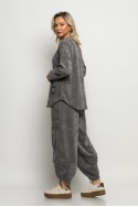 Σετ baggy παντελόνι και oversized μπλούζα κοτλέ γκρι Σετ baggy παντελόνι και oversized μπλούζα κοτλέ γκρι