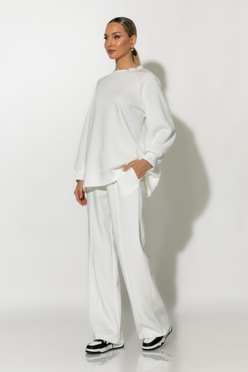 Σετ παντελόνα και oversized μπλούζα με δέσιμο στην πλάτη σιελ