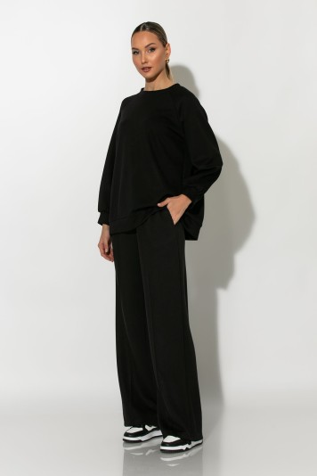 Σετ παντελόνα και oversized μπλούζα με δέσιμο στην πλάτη σιελ