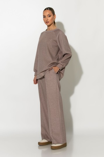 Σετ παντελόνα και oversized μπλούζα με δέσιμο στην πλάτη σιελ