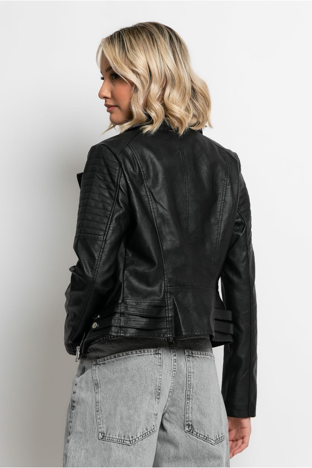 Jacket δερματίνη μαύρο Jacket δερματίνη μαύρο