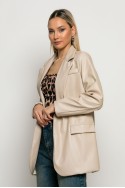 Blazer leather μπεζ Blazer leather μπεζ