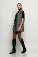 Oversized αμάνικο blazer ψαροκόκκαλο γκρι Oversized αμάνικο blazer ψαροκόκκαλο γκρι