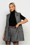 Oversized αμάνικο blazer ψαροκόκκαλο γκρι Oversized αμάνικο blazer ψαροκόκκαλο γκρι