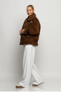 Jacket aviator από συνθετική γούνα προβάτου καφέ Jacket aviator από συνθετική γούνα προβάτου καφέ