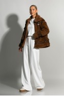 Jacket aviator από συνθετική γούνα προβάτου καφέ Jacket aviator από συνθετική γούνα προβάτου καφέ