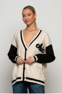 Oversized ζακέτα με pach chic μπεζ Oversized ζακέτα με pach chic μπεζ