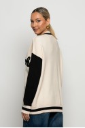 Oversized ζακέτα με pach chic μπεζ Oversized ζακέτα με pach chic μπεζ