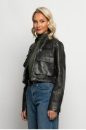 Jacket δερματίνη με τσέπες μπροστά μαύρο Jacket δερματίνη με τσέπες μπροστά μαύρο