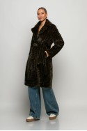 Παλτό leopard print με συνθετική γούνα καφέ Παλτό leopard print με συνθετική γούνα καφέ