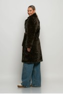 Παλτό leopard print με συνθετική γούνα καφέ Παλτό leopard print με συνθετική γούνα καφέ